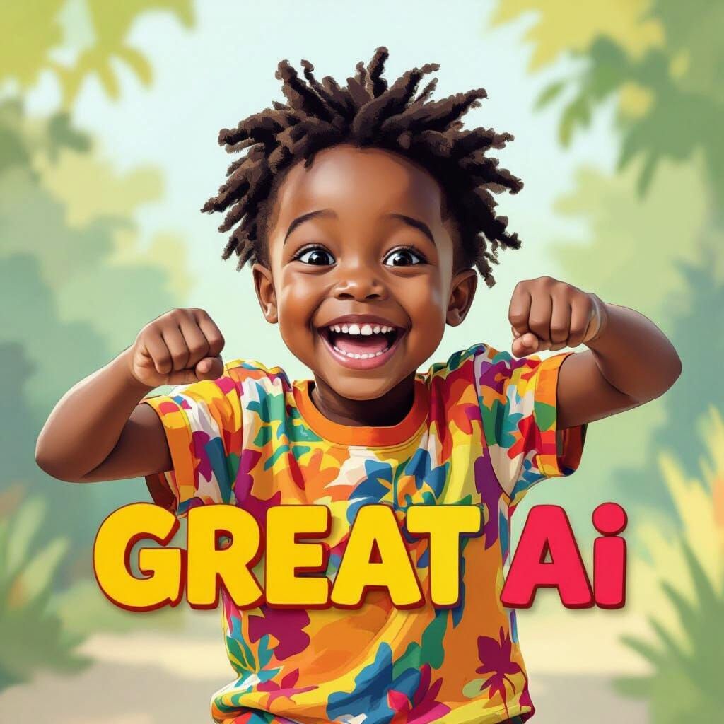 Joyful Nigerian Child in Colorful Attire