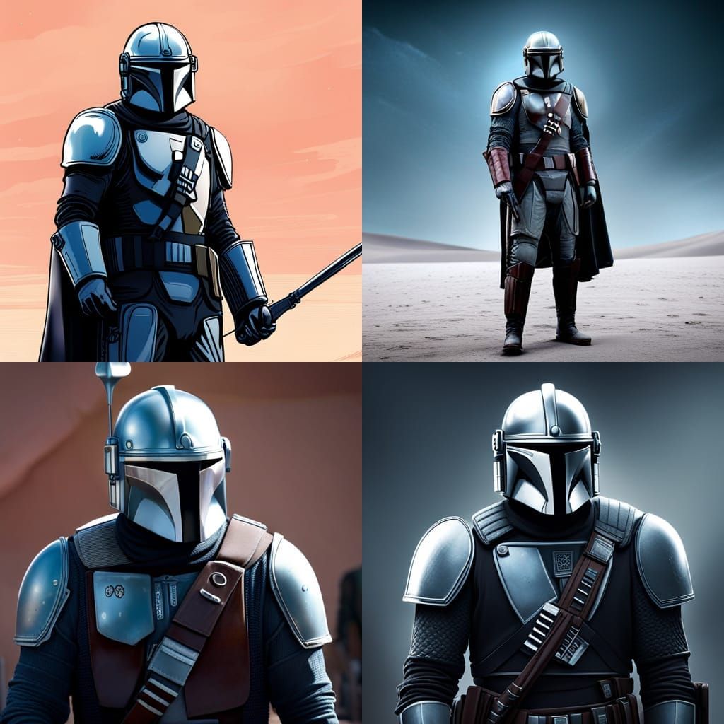 The Mandalorian in Gleaming Beskar Armor