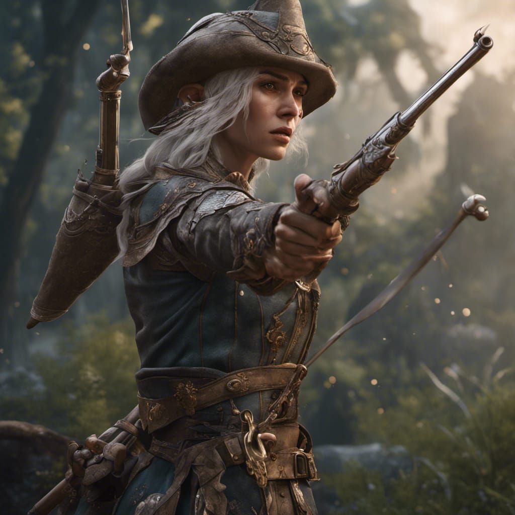 Realistic Elf Warrior with Musket in Fantasy Art