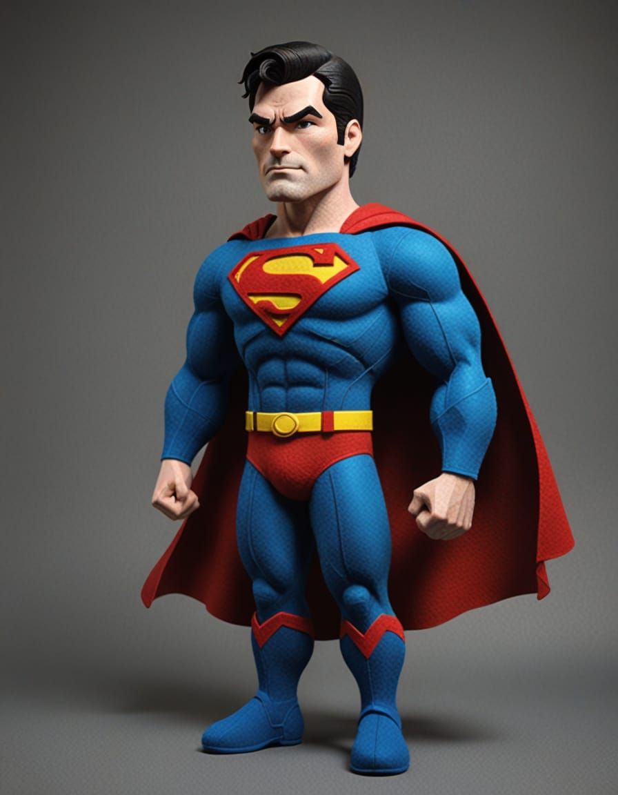 Felt Superman with Cinematic Lighting