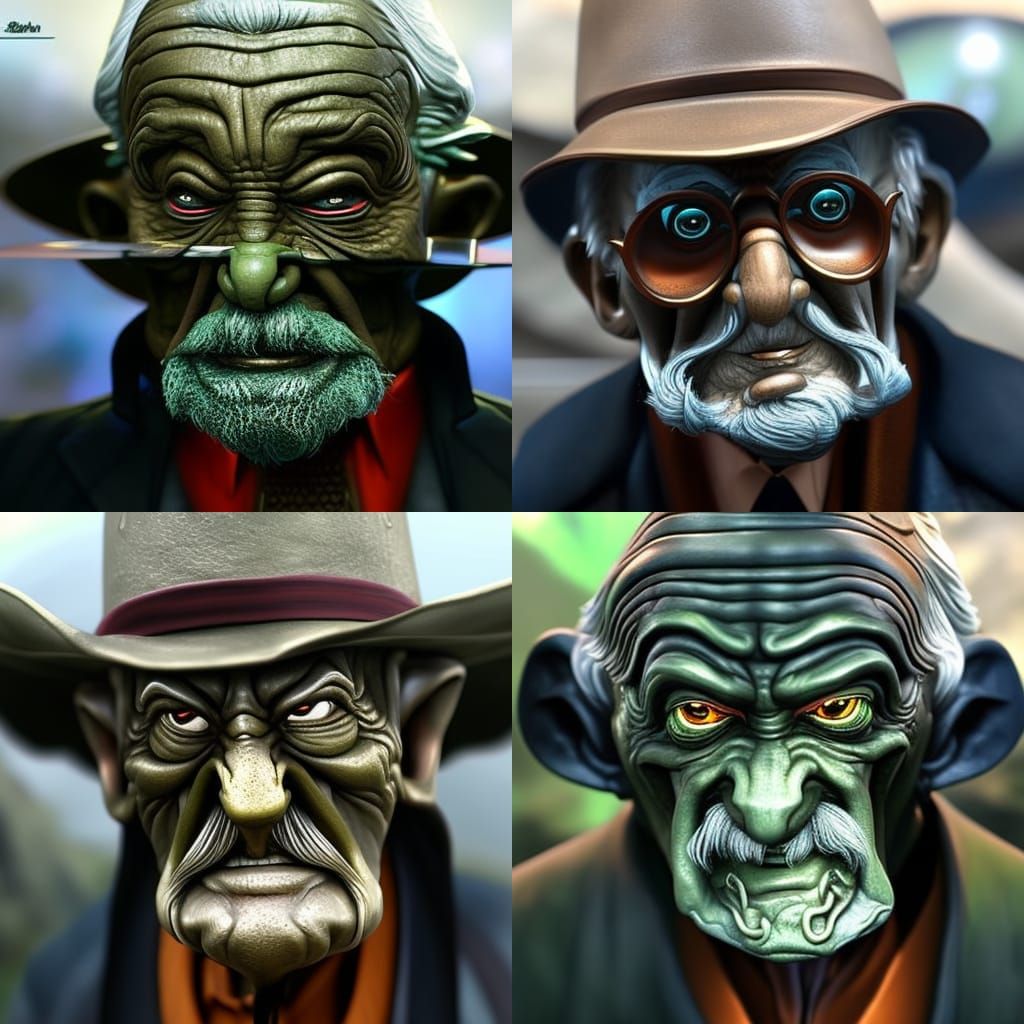 Lovecraftian Old Man in Disney Style