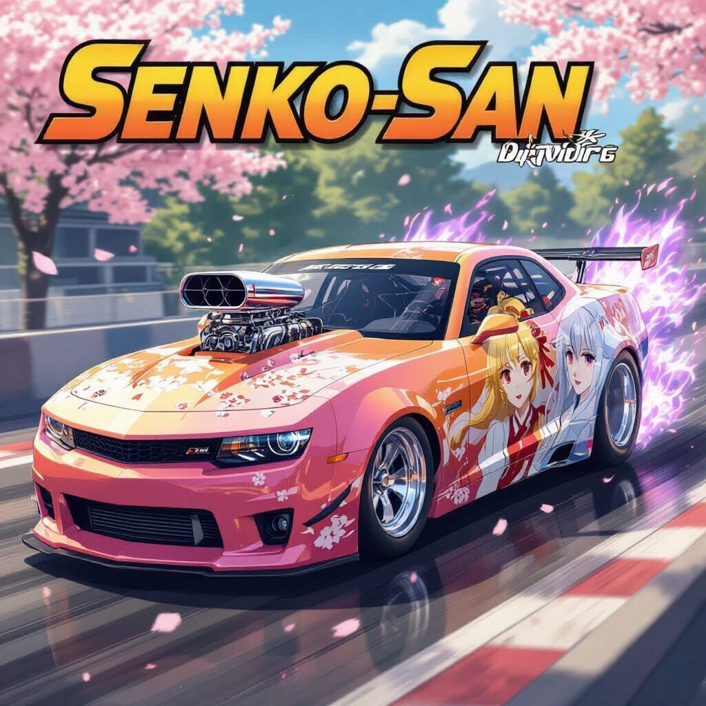 Anime Dragster Speeds With Fiery Exhaust