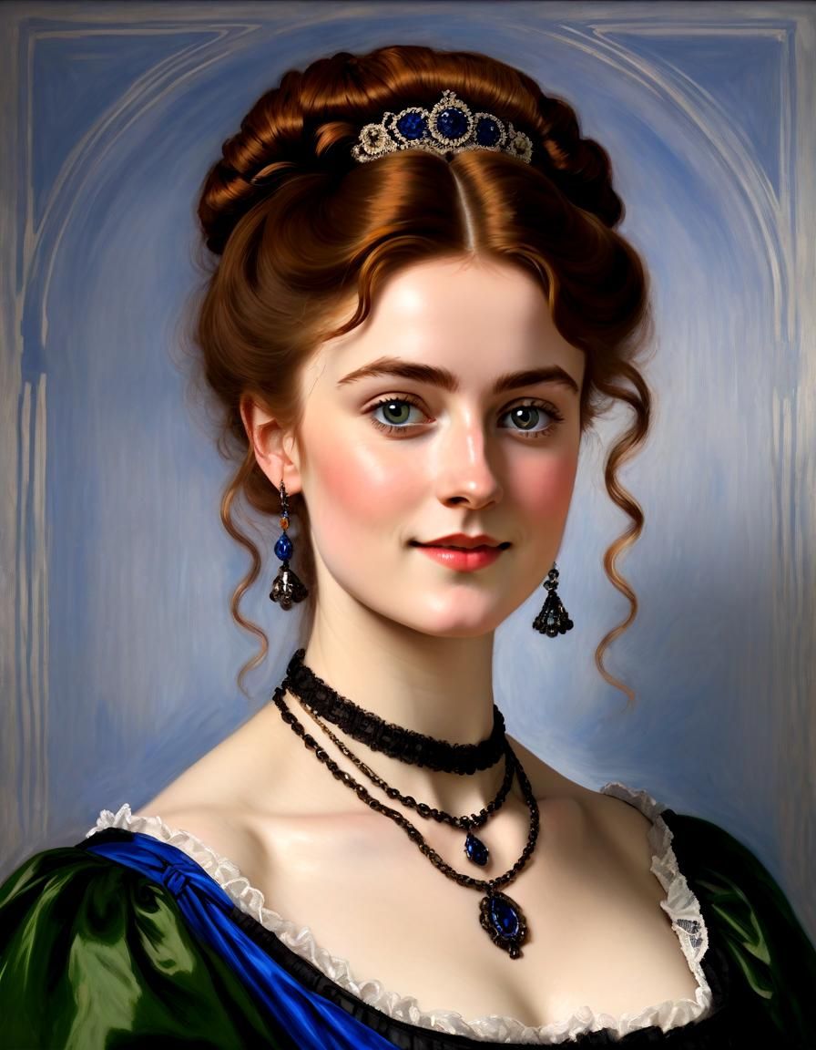Victorian Lady Portrait in Pre-Raphaelite Style