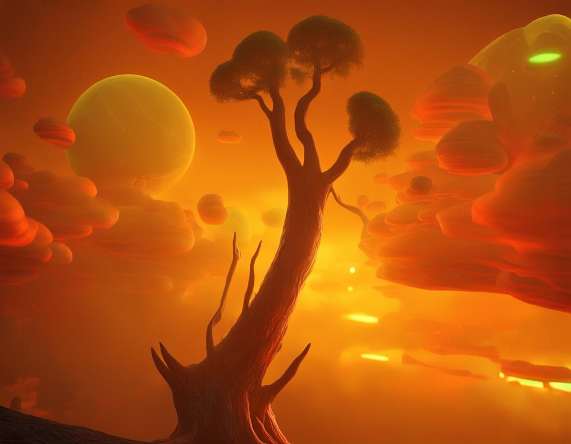 "Hyperreal" "Dreamy", "Sci-Fi Looking Tree", "Futuristic Sce...