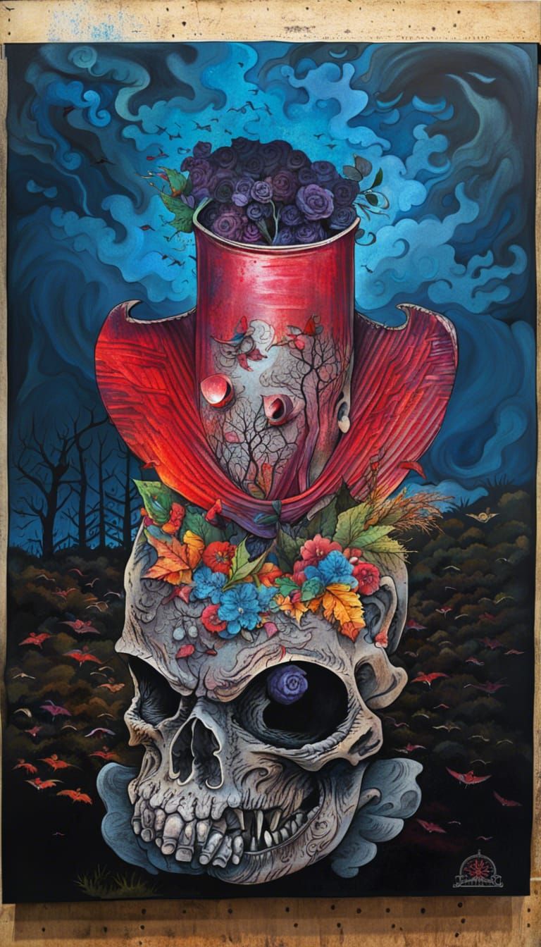 Stylized Skull Illustration: Symbolic Dead Head