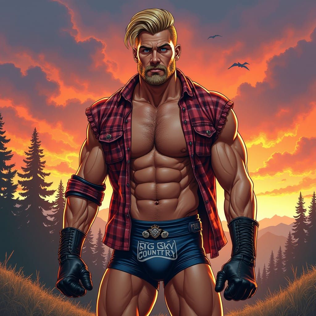 Charming Wrestler Exudes Deception in Hyperrealistic Splash ...