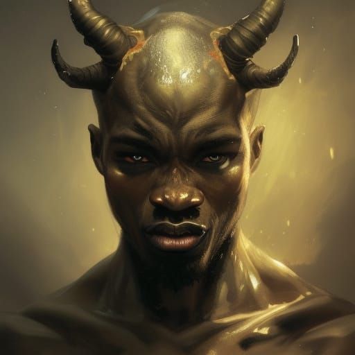 Demonic Goatman Portrait in Dark Fantasy Style