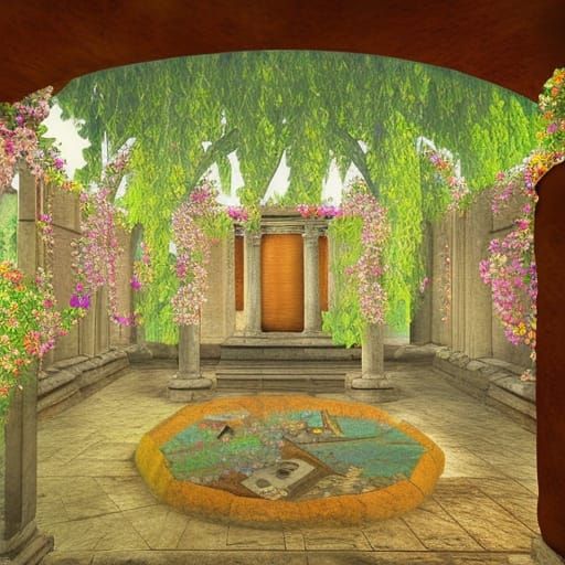 Roman Ruins: Temple of Pluto in Bloom