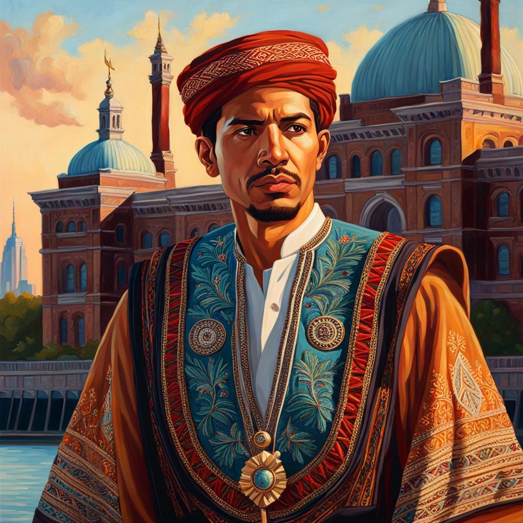 Algerian Man on Ellis Island: Hyperrealistic Concept Art