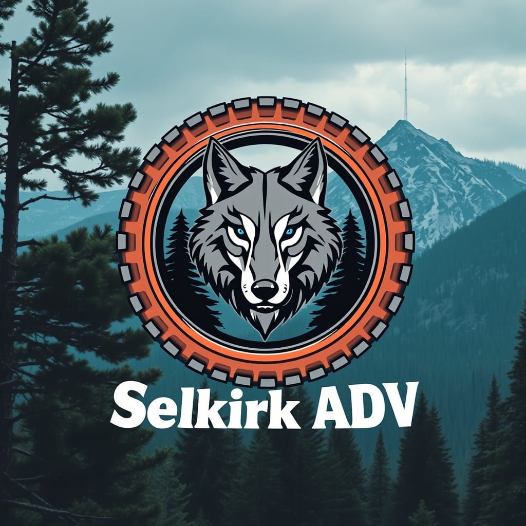 Tribal Wolf Motorcycle Logo in Holographic Astral Style