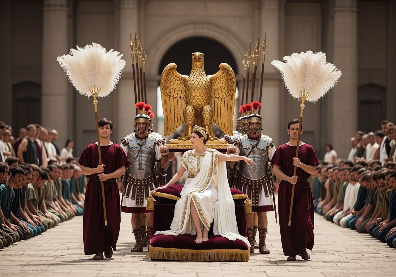 Roman Empress on Eagle Throne, Classical Portraiture