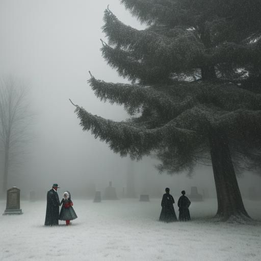 Creepy Family Christmas Funeral in Film Noir Style