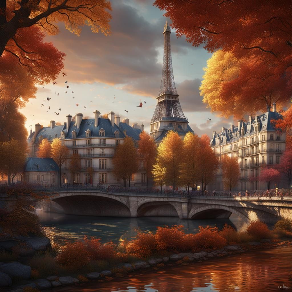 Paris in Autumn: Detailed Matte Painting