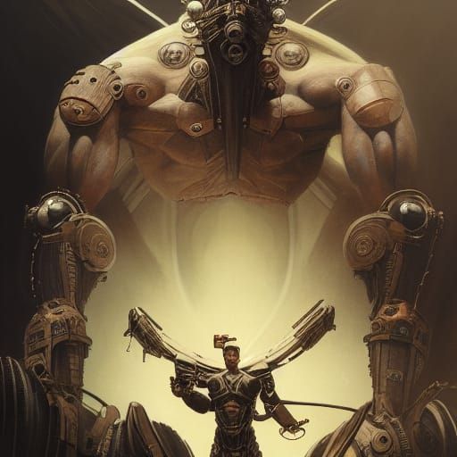 Titan Portrait in Classic Fantasy Art Style