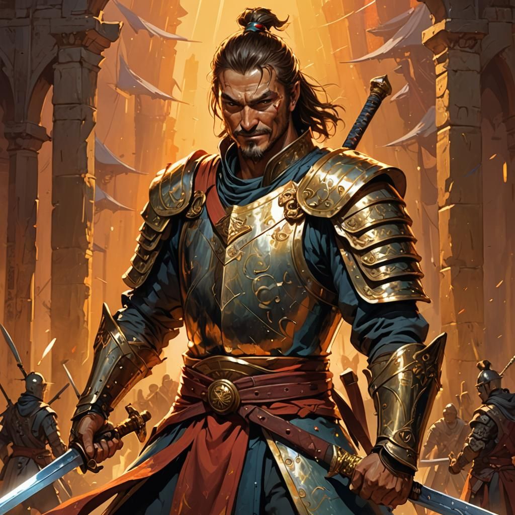 Anime Swordsman Concept Art with Radiant Lighting