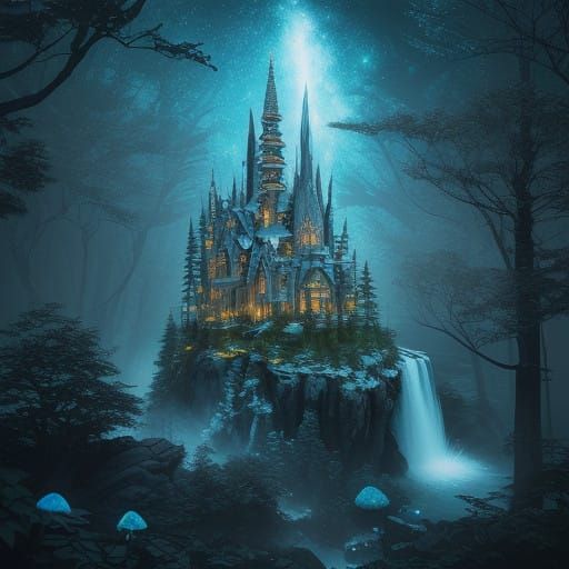 Enchanted Elven Metropolis in Radiant Forest
