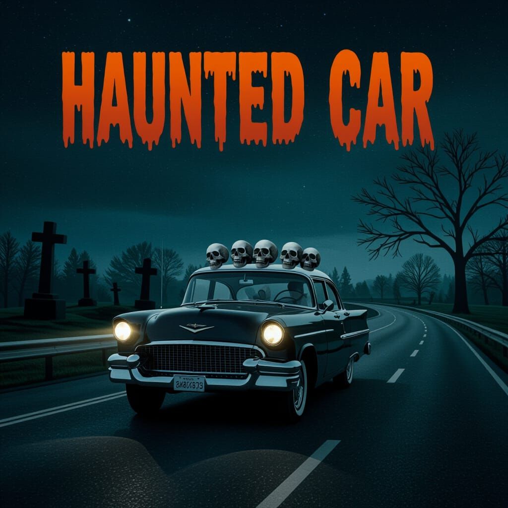 Haunted Car on a Dark Highway