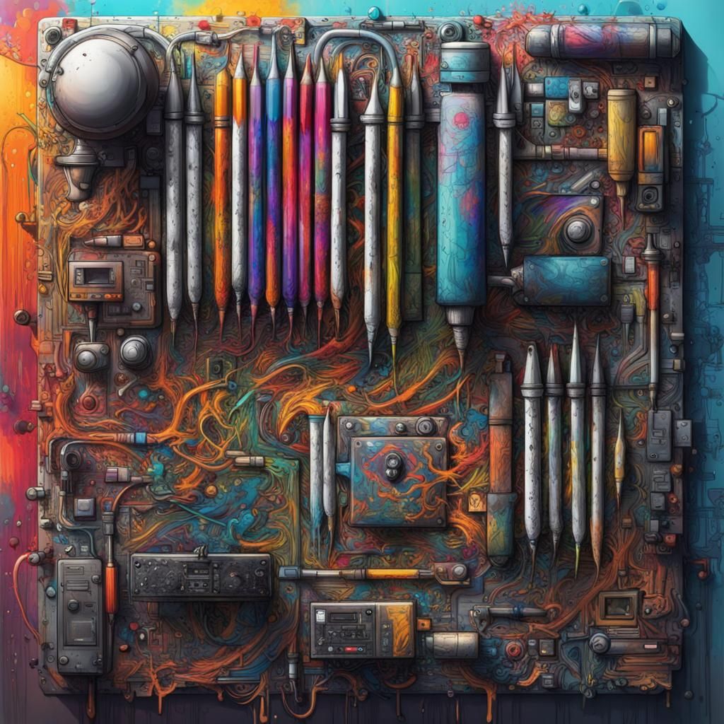 AI Network Board with Writing Tool Connections