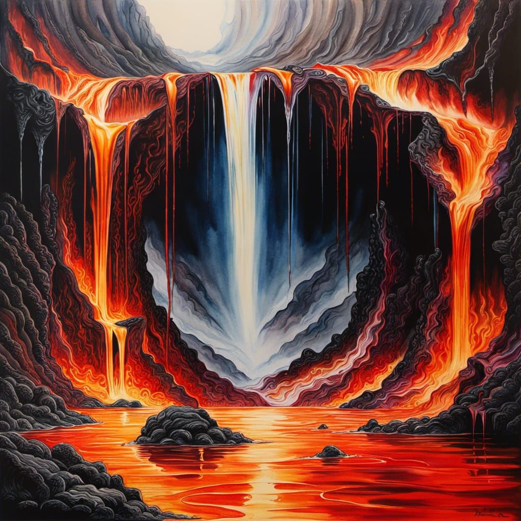 Hyperrealistic Islamic Hellscape in Watercolor Style