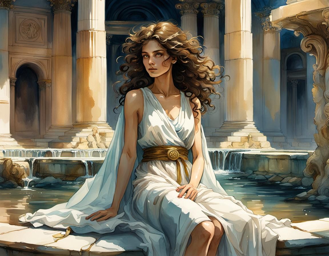 Greek Woman in DreamWorks Animation Style