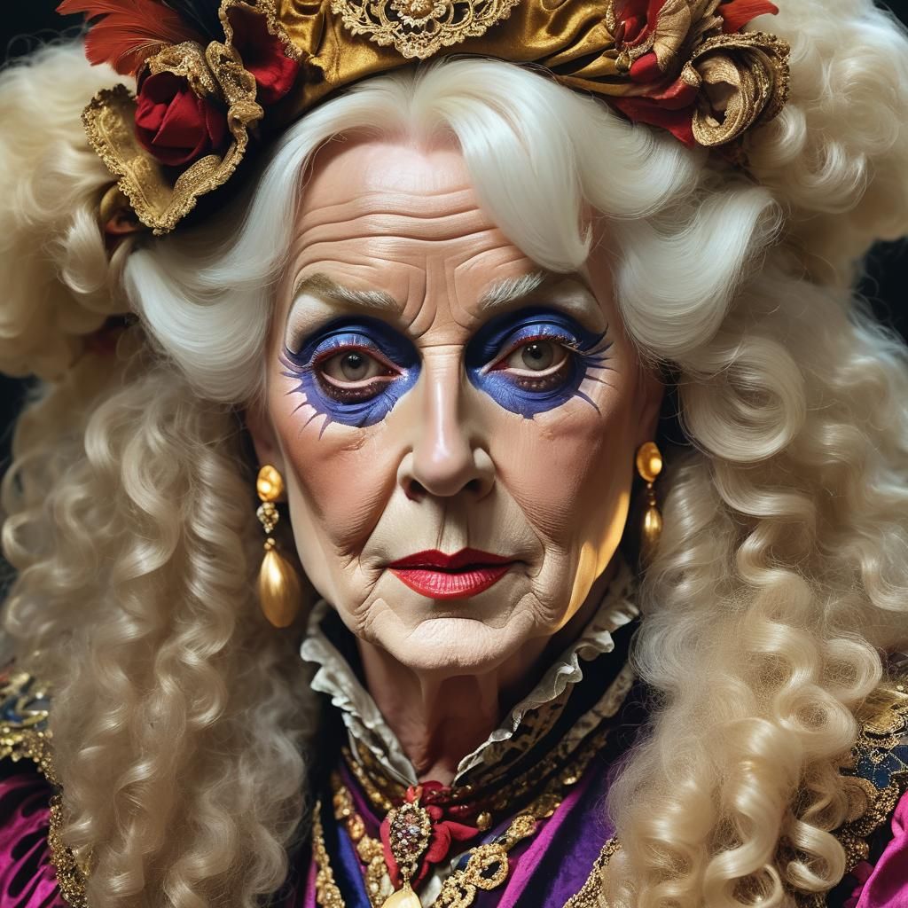 Elderly Actor as Nell Gwynn: Photorealistic Portrait