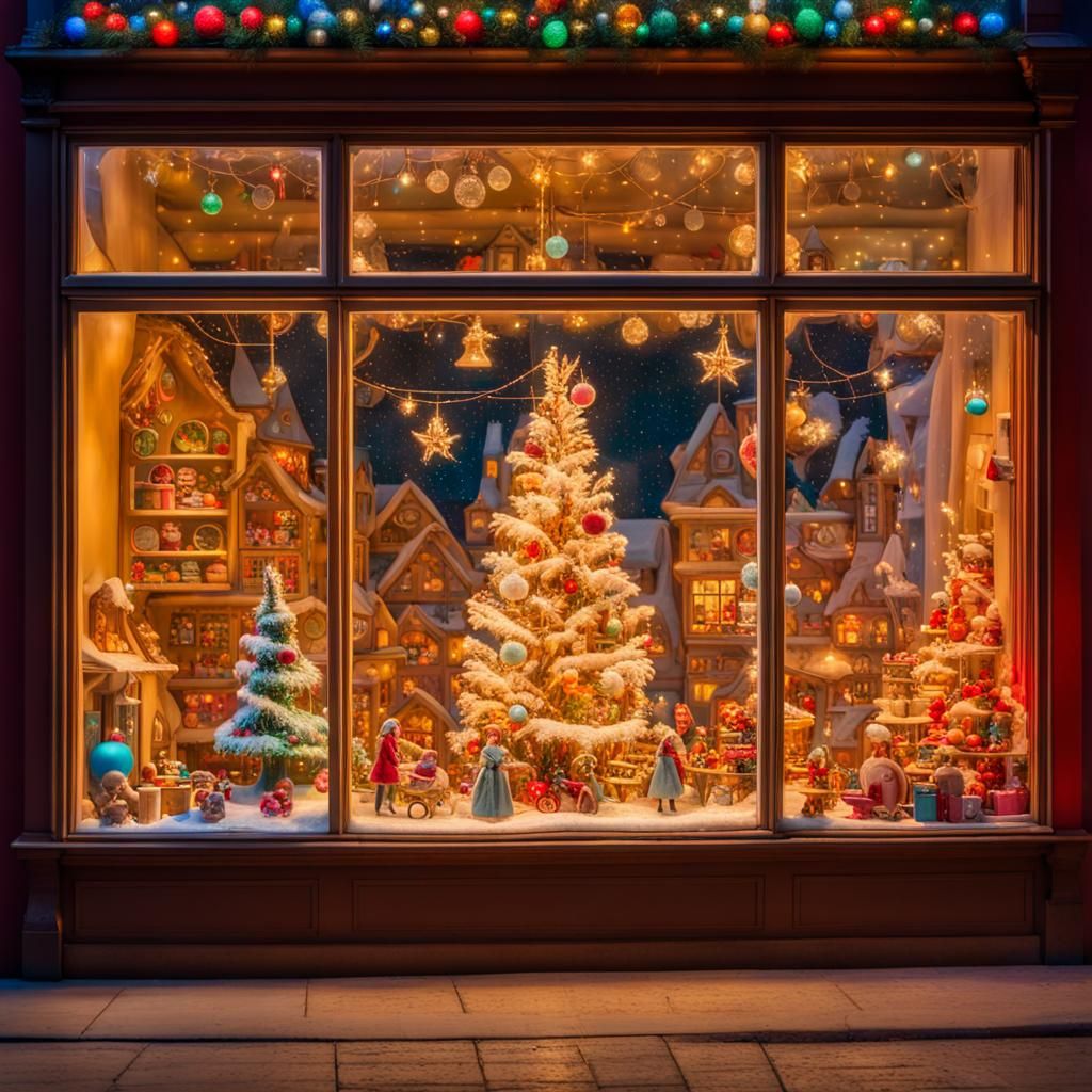 Magical Christmas Toy Store Window Display
