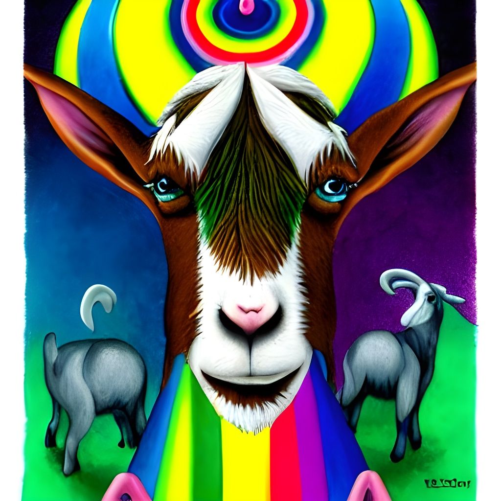 Rainbow Goat Plays Soccer in Candyland