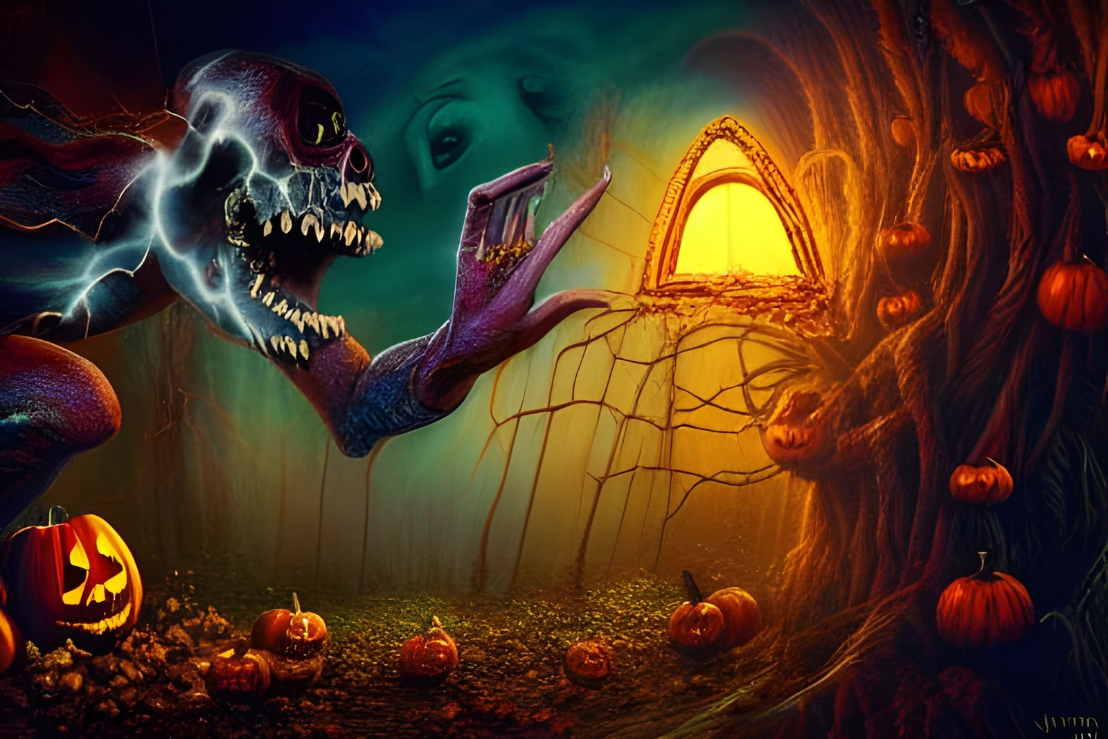 Hyperdimensional Halloween Horror in Photorealistic Style