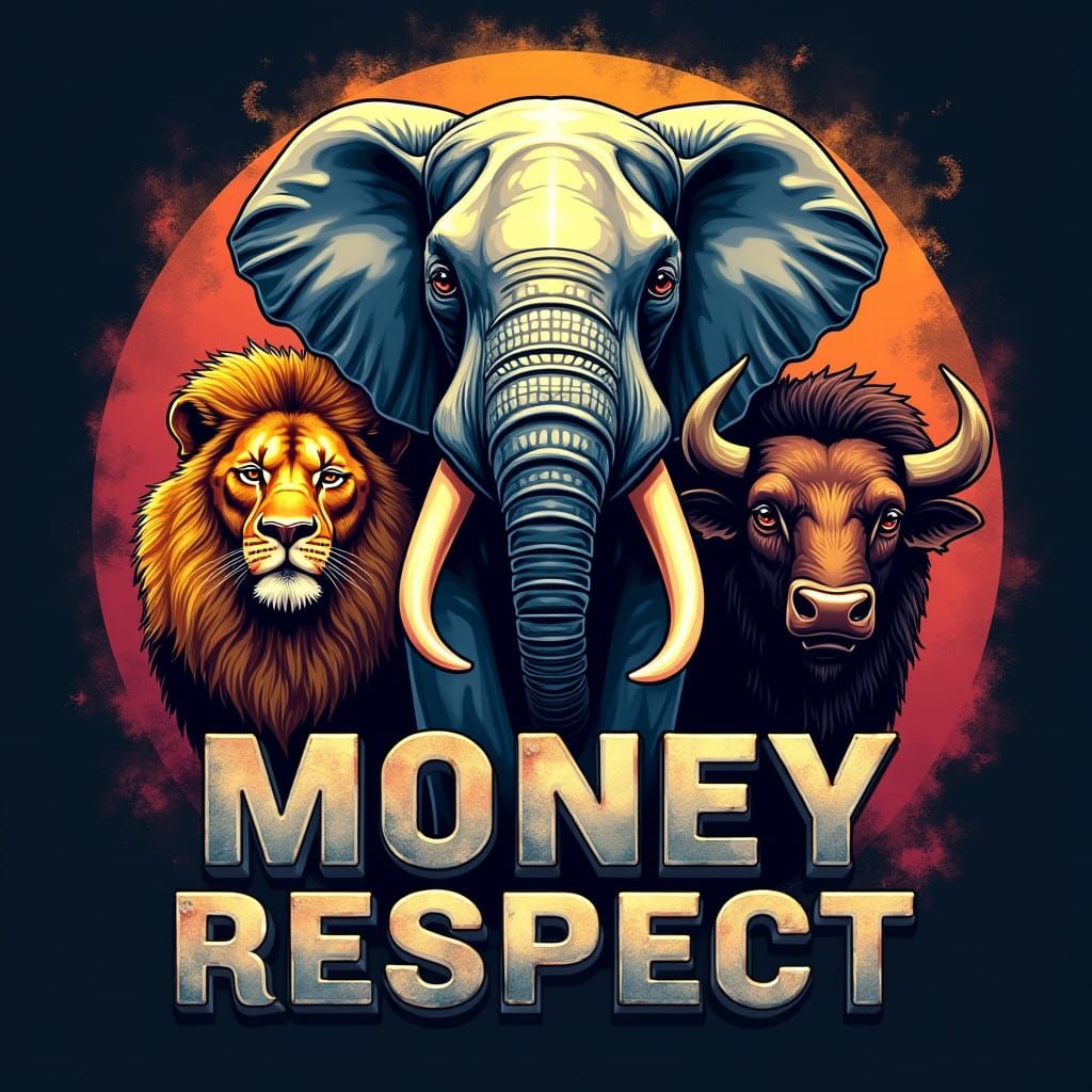 Gangster Wildlife T-Shirt in Metallic Typographic Style