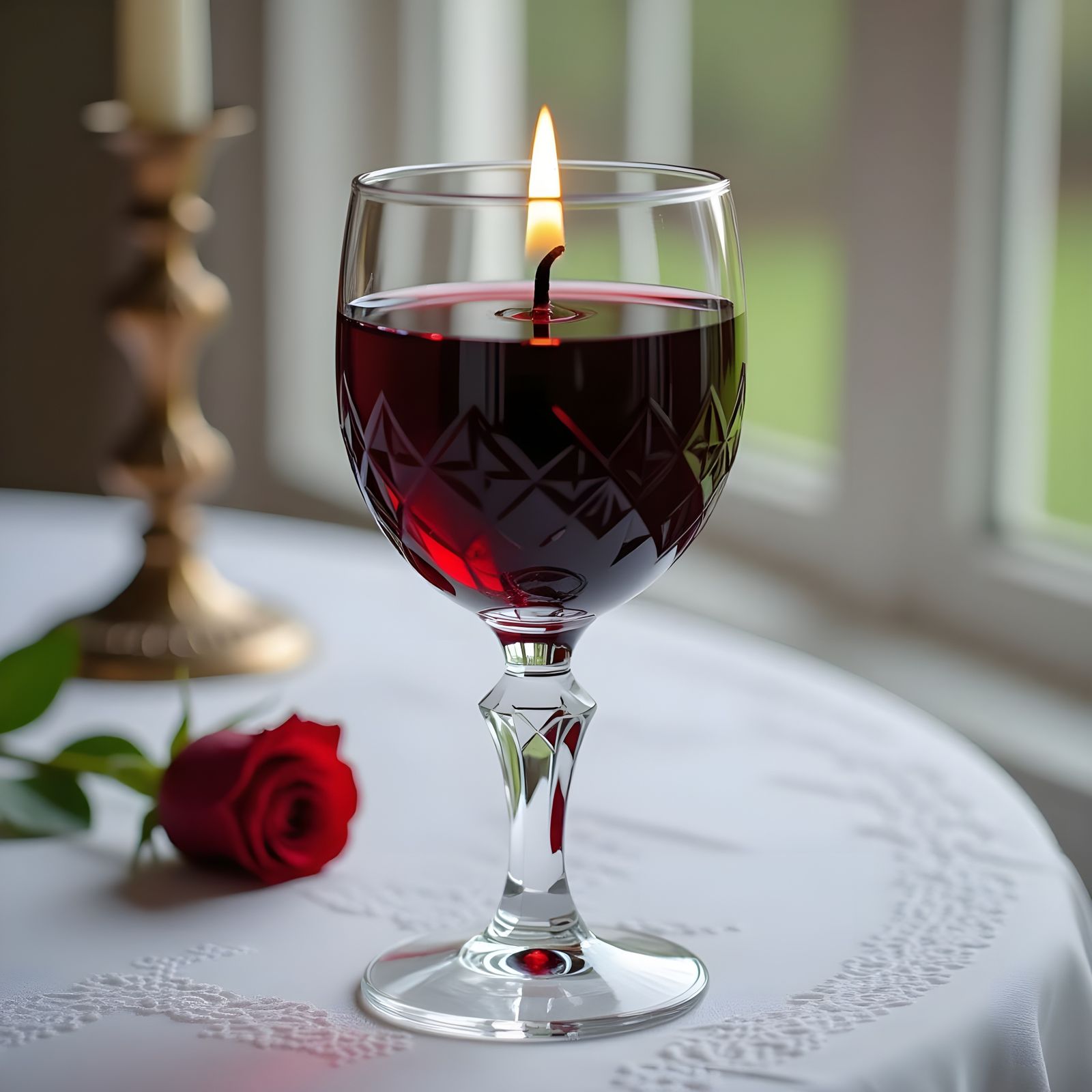 Blood in Gothic Tiffany Goblet Still Life