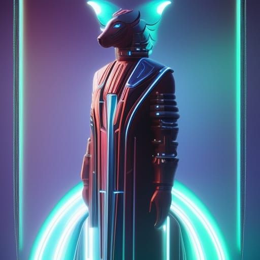 Wolf Elemental in Digital Art Style