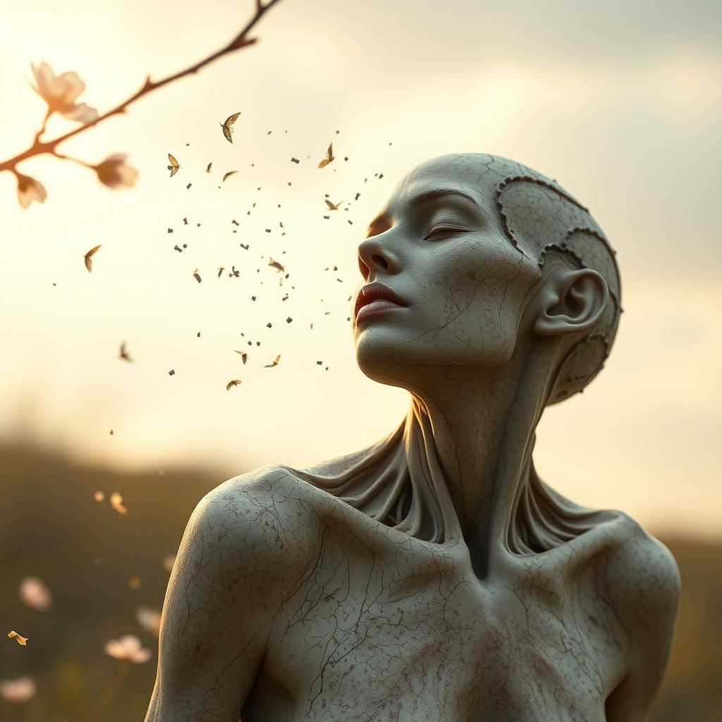 Humanoid Female Sheds Skin with Spring's Arrival