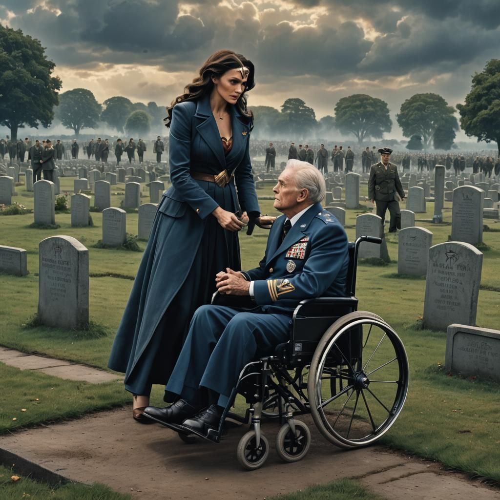 Wonder Woman Honors Fallen at Normandy