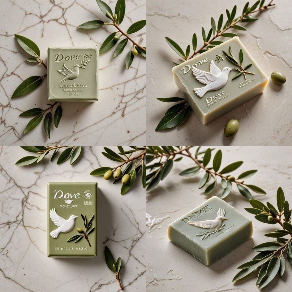 Soap and Olive Branch in Harmonious Balance