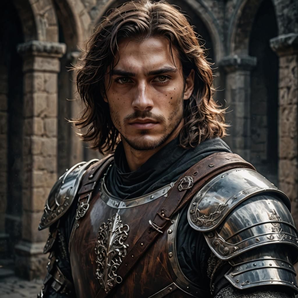 Iberian Knight Portrait with Zweihänder Sword