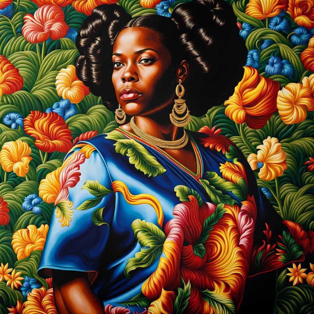 Proud Woman in Colorful Dress Portrait