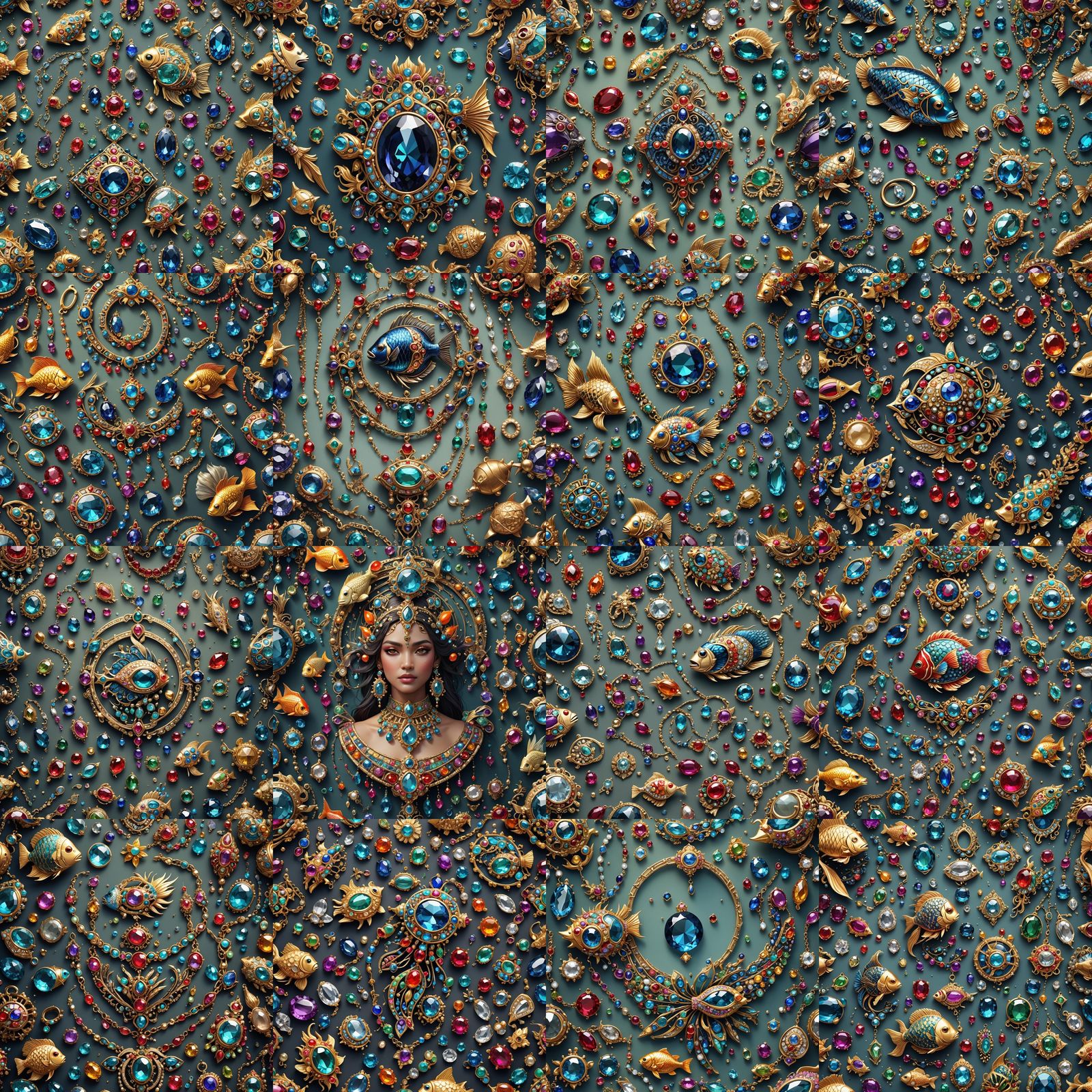 Underwater Fantasy with Jewels and Crystals