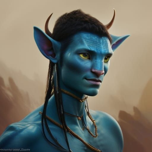 Handsome Na'vi Portrait in Detailed Matte Style