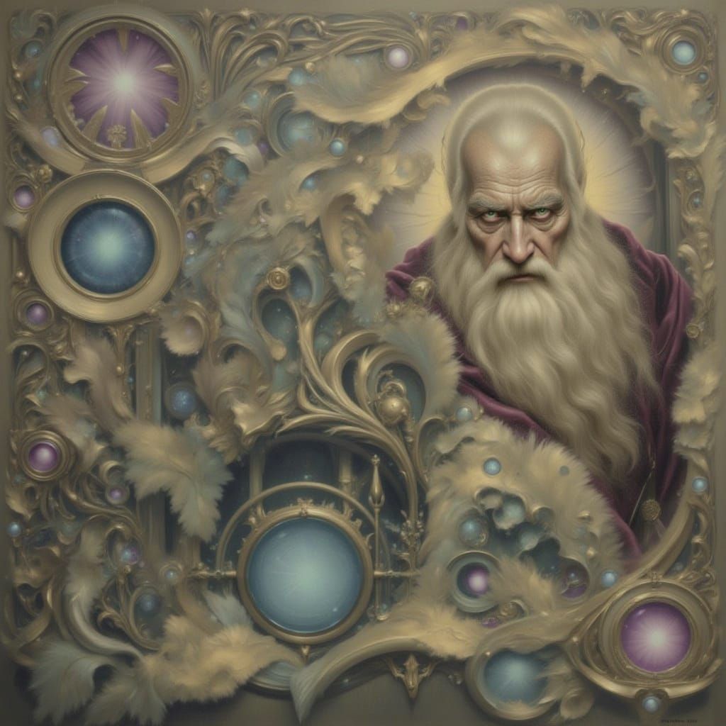 Regal Portrait of Elderly Man in Velvet Robe