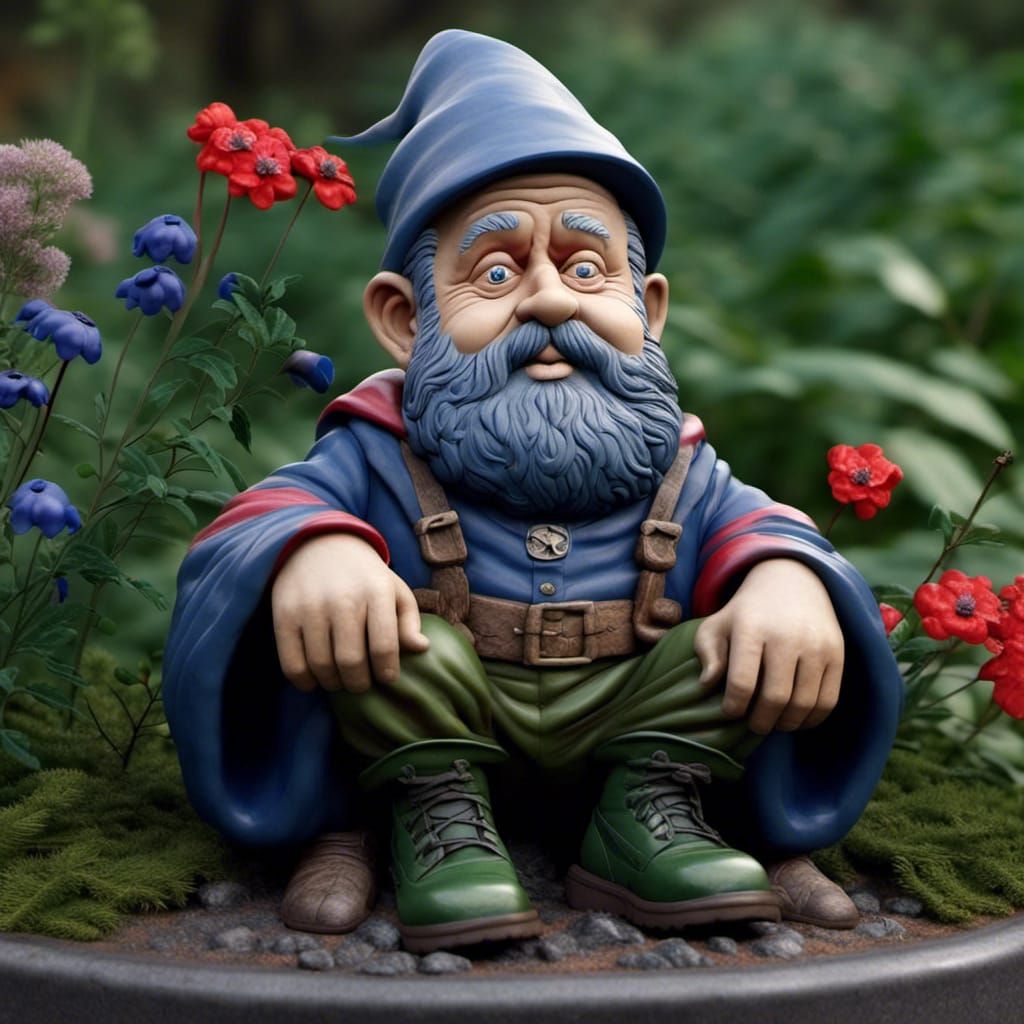 Detailed Garden Gnome Statue Art