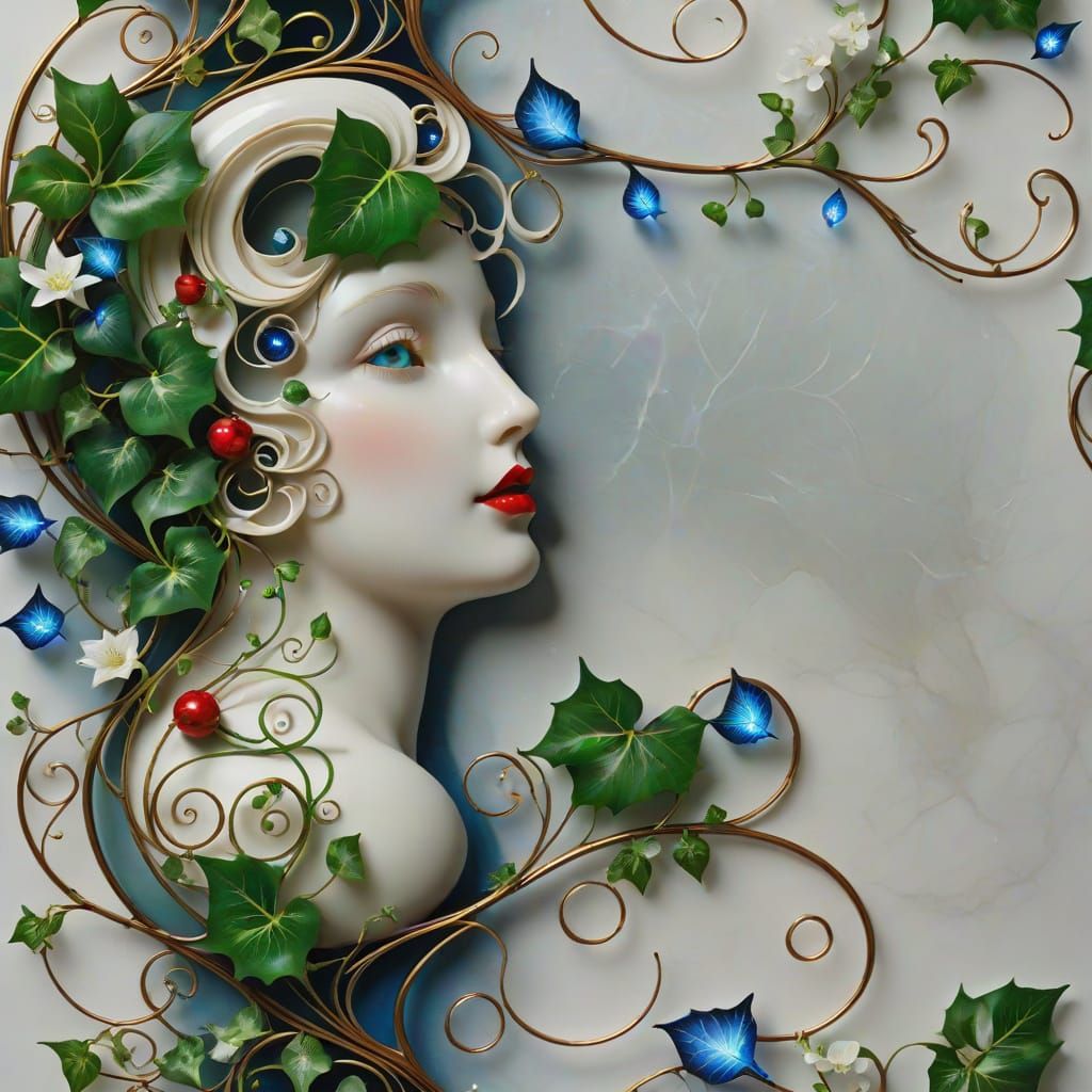 Vibrant Starry Night with Intricate Nautilus Curves