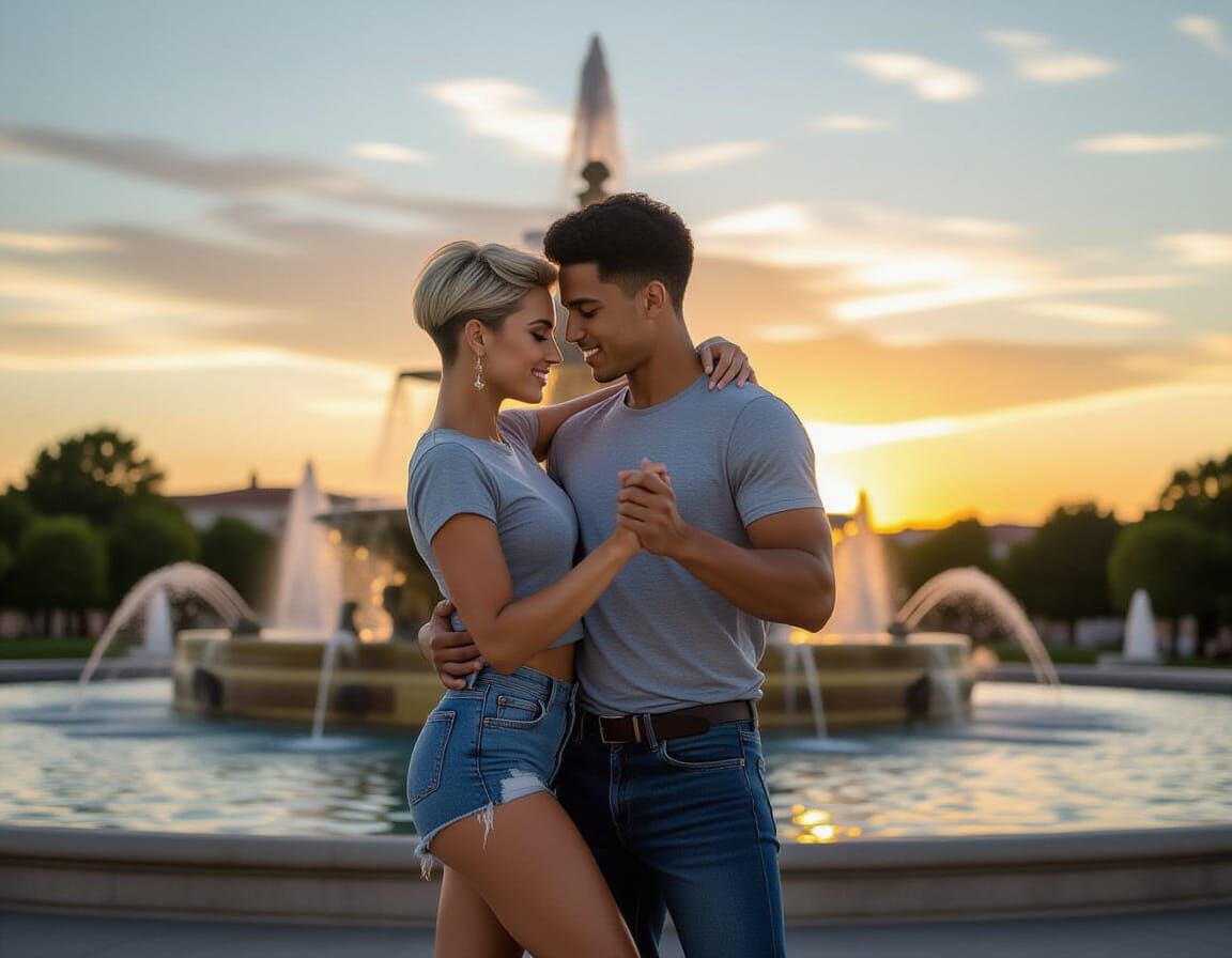 Bachata Dance at Sunset: Hyperrealistic Photography