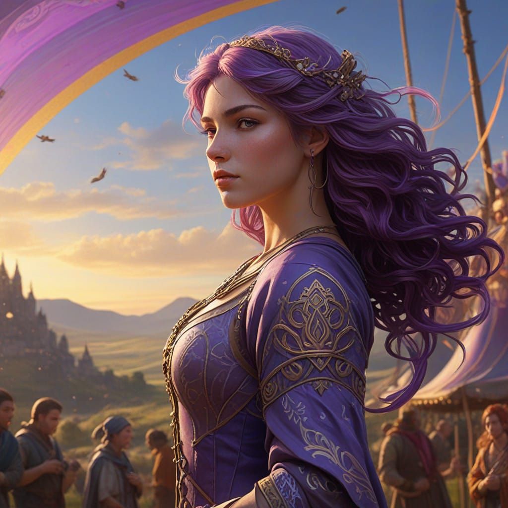 Celtic Festival Goddess in Vibrant Scottish Landscape