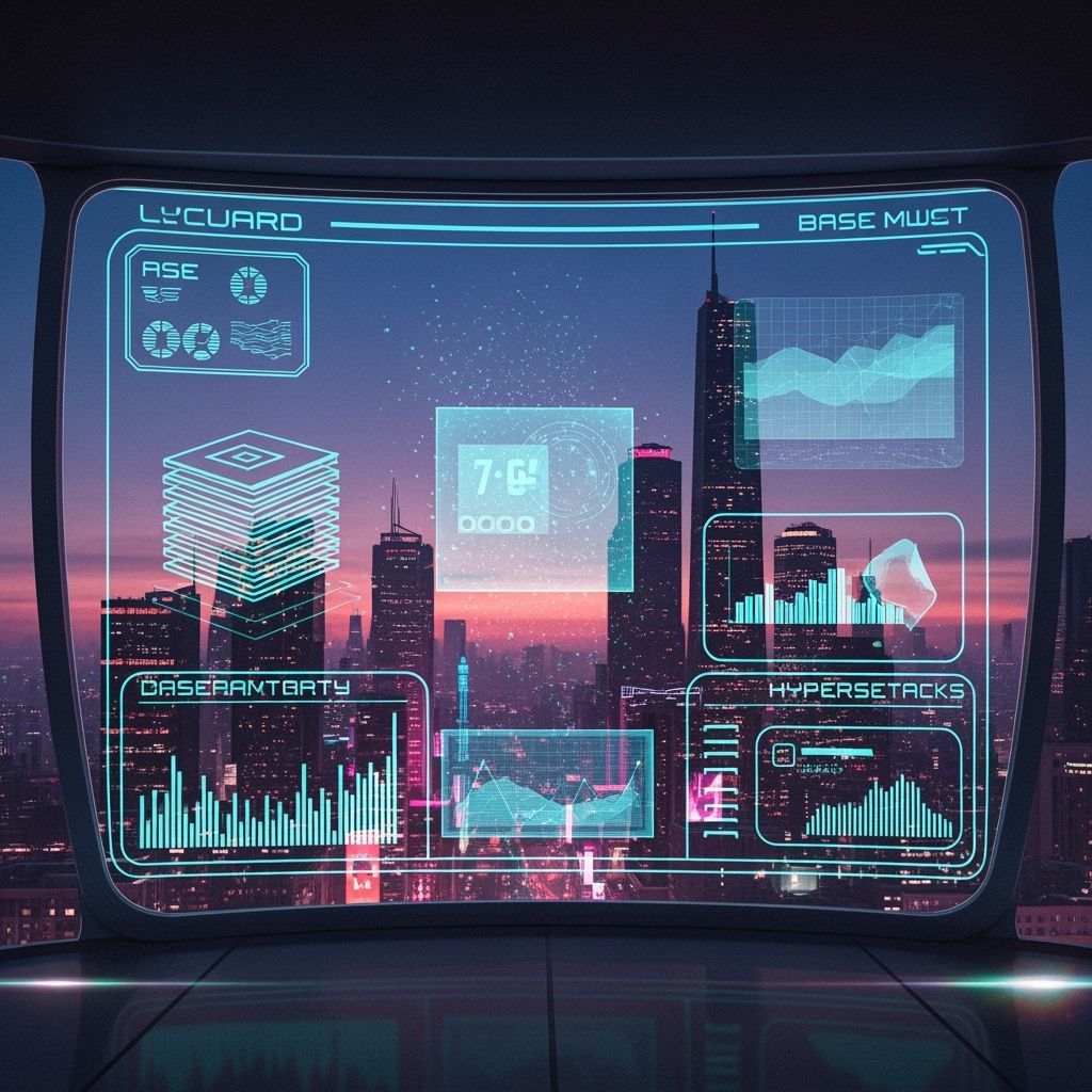 Futuristic LCARS Interface in Neon-Lit Digital Art Style
