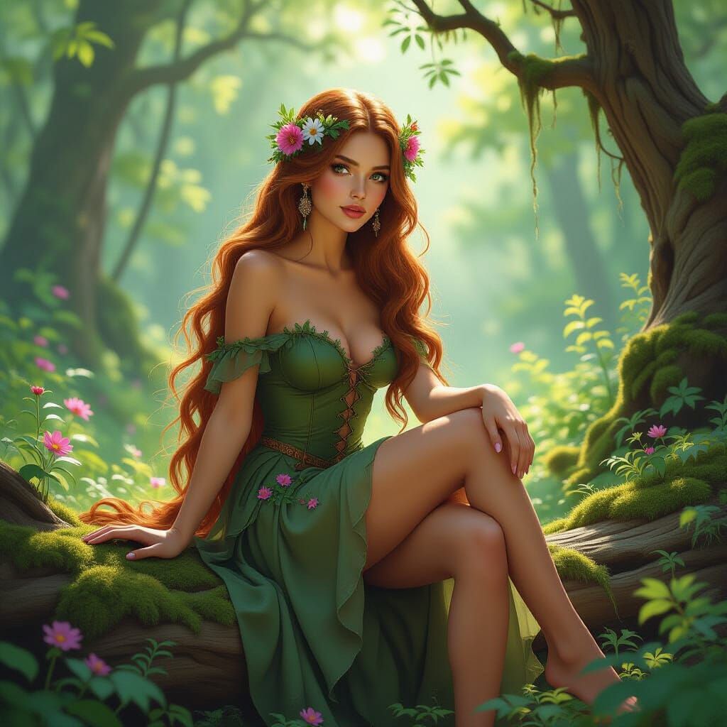 Enchanted Forest Nymph in Hyperrealistic Style