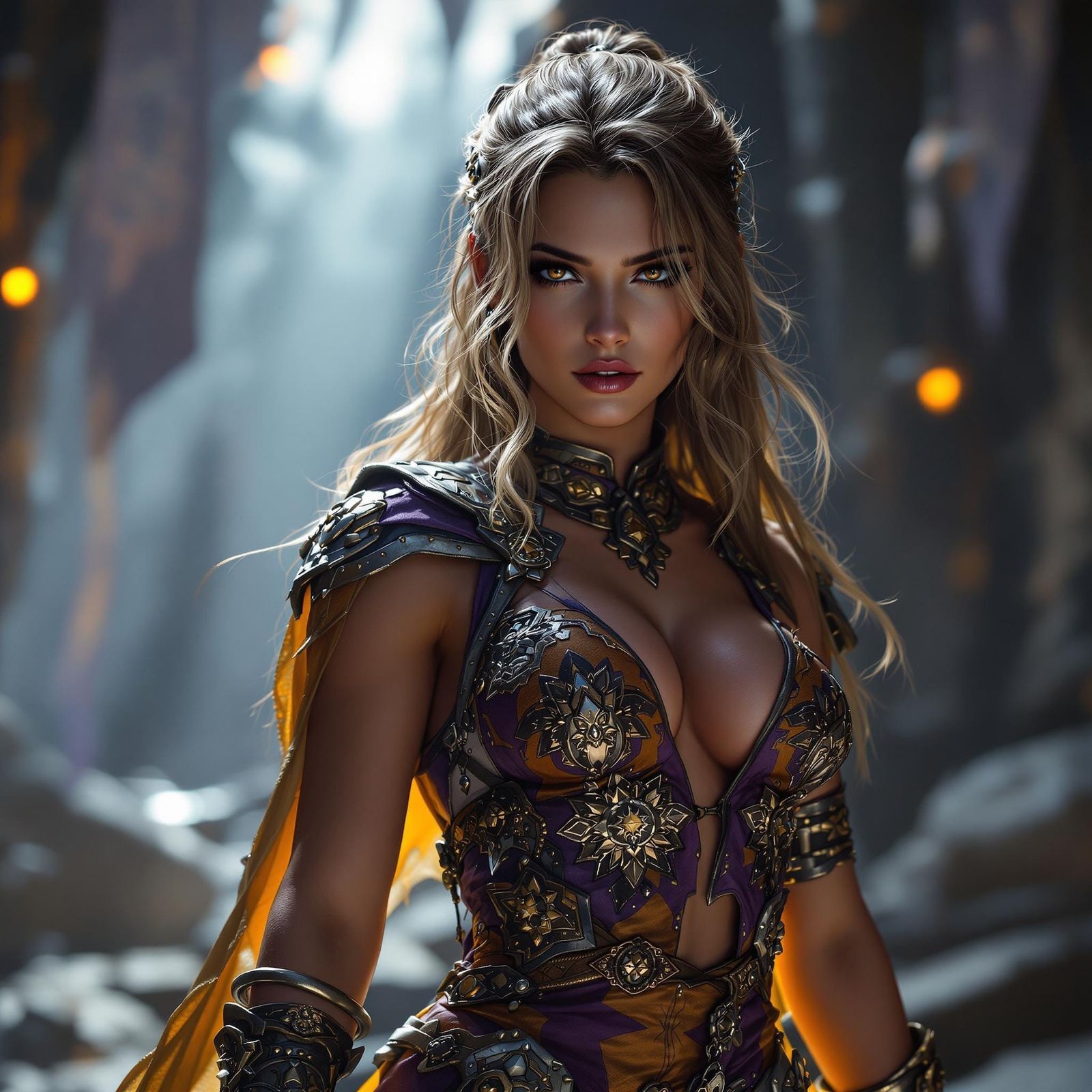 Barbarian Warrior in Ornate Tunic, Dark Science Fiction Mast...