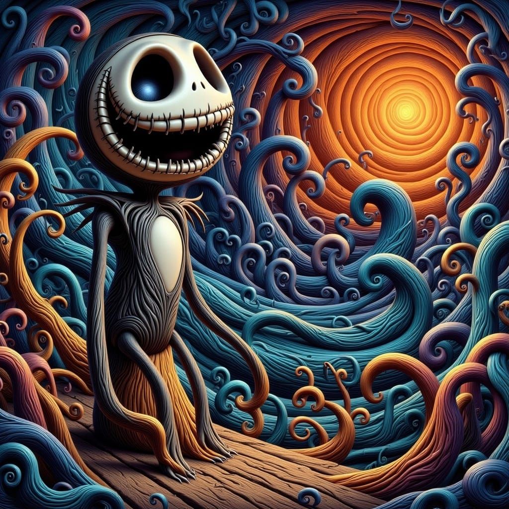 Jack Skellington's Anguish: A Dark Fantasy Portrait