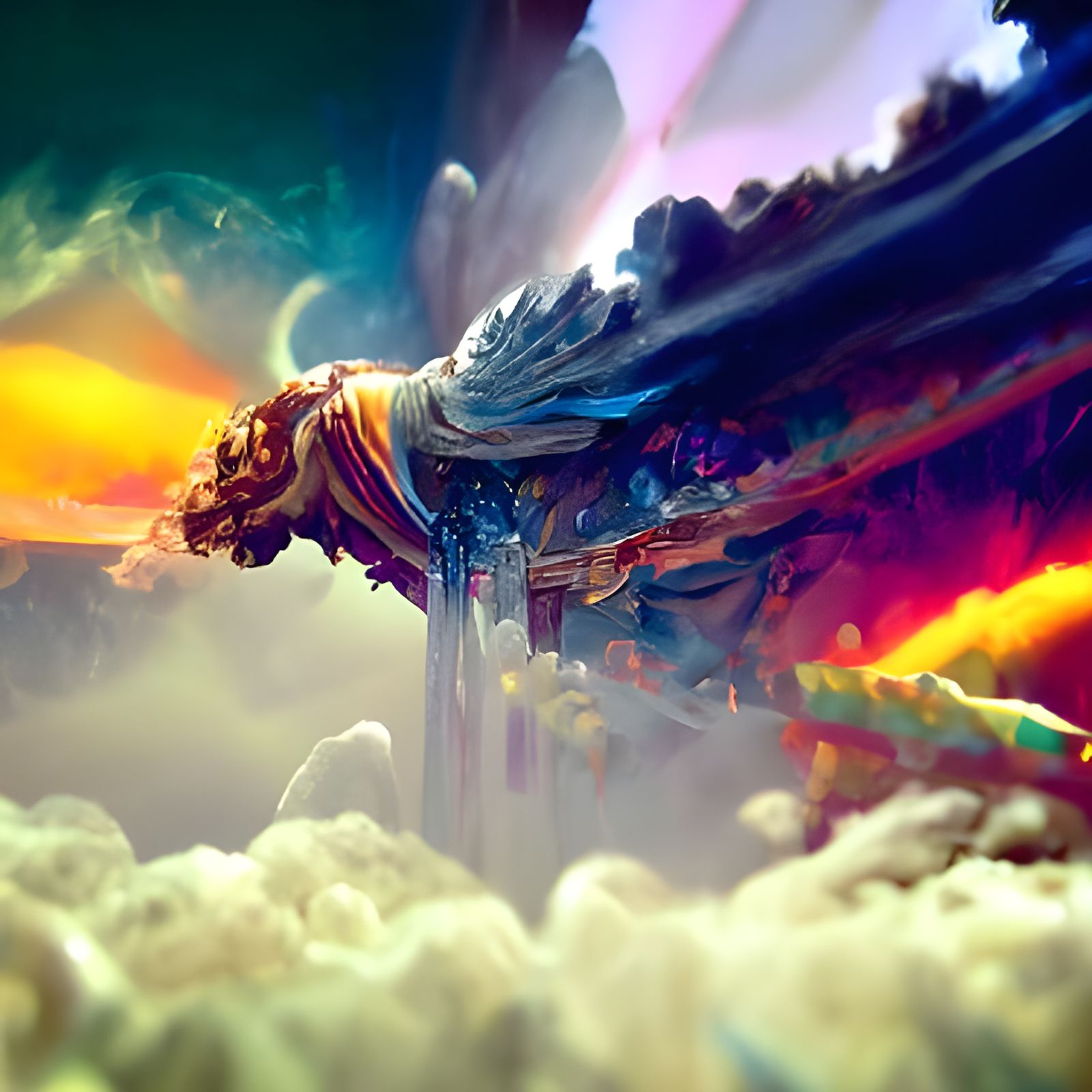 Mighty Angel Descends from Heaven: Fantasy Art