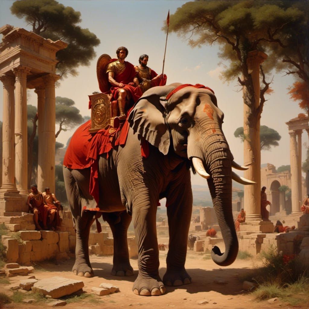 Elephant Portrait in Oil on Canvas