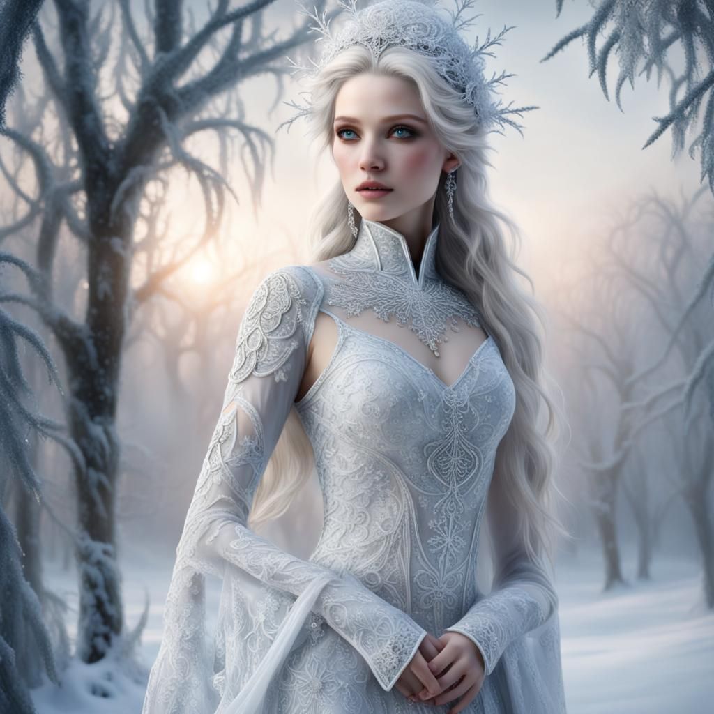 Icy Elegance: Frost Queen in Winter Wonderland